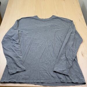 Patagonia Mens XXL Gray 100% Organic Cotton Long‎ Sleeve T Shirt Trout Graphic